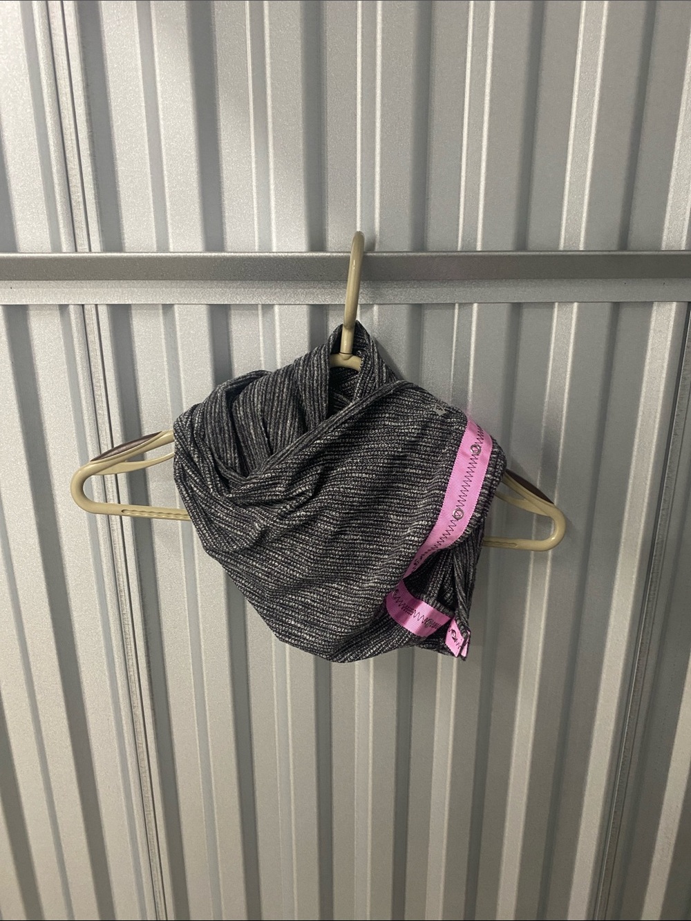 Ivivva Gray Marled Infinity Scarf/Shawl with Pink Snap Edge